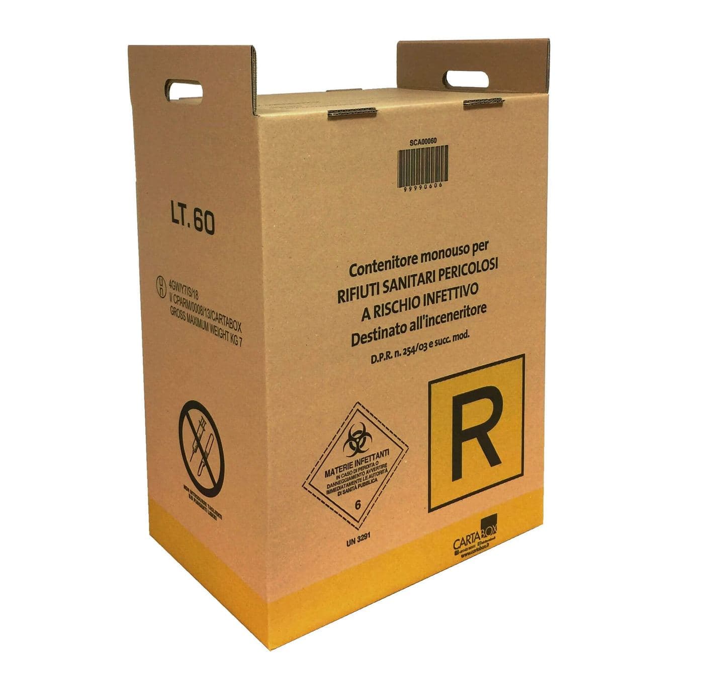 Contenitore in cartone per rifiuti sanitari pericolosi